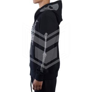 เสื้อฮู้ดแบบเต็มใบหน้าสำหรับผู้ชายและผู้หญิง,เสื้อฮู้ดสตรีทผ้าคอตตอน100% ปักพลอยเทียมตามสั่ง - Product Image 3