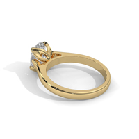 Bague de fiançailles de luxe en or jaune massif 10K/14K/18K avec diamant ovale cultivé en laboratoire certifié IGI pour femmes