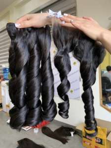 Magic Bouncy Vietnam Remy Cabello humano Trama única para mujeres Transparente HD Frontal - Product Image 5