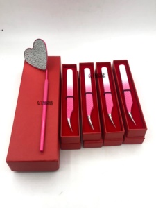 Pince à épiler professionnelle en acier inoxydable style dauphin, double couleur, revêtement poudré, pour extensions de cils, avec miroir en forme de cœur - Product Image 6