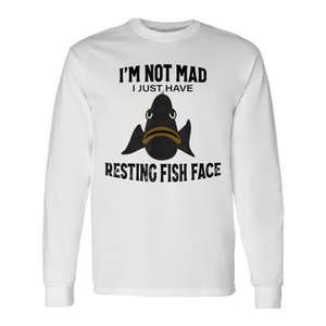 No estoy enfadado, solo estoy pensando en la cara de un pez, camiseta de manga larga para pescar - Product Image 1