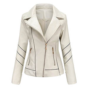 Chaqueta de Cuero Genuino para Mujer, a la Moda, de Piel de Vaca, Cálida para Invierno, con Cierre Frontal, Logotipo y Relleno de Poliéster Tejido - Product Image 1
