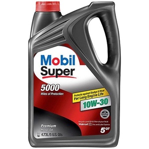 Mobil 10W-30ซุปเปอร์5000สังเคราะห์ผสม5ควอร์ต3แพ็คสำหรับน้ำมันหล่อลื่นยานยนต์ - Product Image 1