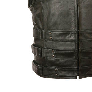 <b>Mens</b> Classic Fit Leather <b>Vest</b> for Motorcycle Riders Available in Black Brown or Custom Colors OEM Factory - Product Image 4