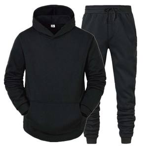 Chándal deportivo liso para hombre, con capucha y pantalones de chándal Top, conjunto de ropa deportiva informal para adultos, gris brezo - Product Image 6