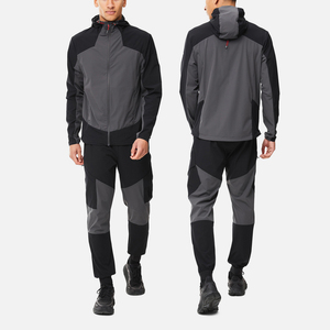 Conjunto Deportivo Cortavientos de Invierno para Hombre, Chaqueta Impermeable con Capucha, Pantalones Jogger, Logotipo Personalizado, Estampado Informal para Exteriores - Product Image 1