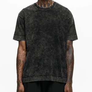 Camiseta de lavado ácido de algodón de alta calidad, camiseta de lavado mineral retro de gran tamaño, camiseta vintage relajada de alta calidad - Product Image 1