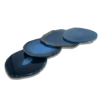 Sous-verres de 4 pouces polis miroir agate bordure argentée pour boisson fournitures d'hôtel et de restaurant sous-verres de décoration de table uniques
