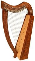 Handmade 19-String Wooden Harp with Engraved Design Colorful Custom Logo Option Soft Case Packaging-Musical Instrument