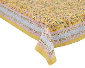 Floral <b>Print</b> Hand Block <b>Print</b> Cotton Tablecloth Home Table Decor Luxury Cotton Table Cover Restaurant <b>Dining</b> <b>Room</b> Wedding - Product Image 1