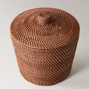 Caja de Ratán Fina con Tapa, Caja de Almacenamiento Hecha a Mano, Ecológica, Natural, Decoración para el Hogar, Venta al por Mayor desde Vietnam - Product Image 1