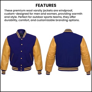 Veste universitaire en laine chaude d'hiver pour homme, de qualité supérieure, décontractée, col montant, logo personnalisable, faible MOQ, prix bas - Product Image 6