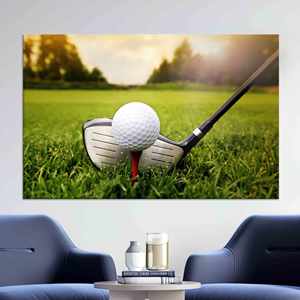 Impresión Artística en Lienzo - Arte Moderno de Golf para Decoración de Cuartos de Hombre, Lienzo Enrollado - Product Image 1