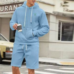 Top Material Made <b>Men</b> Slim Fit Hoodie & <b>Short</b> Set <b>Long</b> Sleeves Hoodie & <b>Shorts</b> Set <b>For</b> Online Sale - Product Image 2