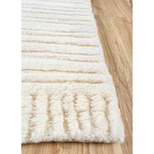 พรมขนสัตว์ถักมือลายทางคลาสสิกและลายนามธรรมทรงสี่เหลี่ยมผืนผ้าสำหรับห้องนั่งเล่น รุ่น Zuri Ivory สำหรับใช้ในบ้าน-RA-1117 - Product Image 4