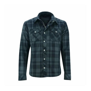 Ropa de Motociclista Ignífuga con Armadura Oculta para Hombre y Mujer, Talla Grande, Franela Gris Oscuro/Negro, DuPont, Costura de Seguridad EN - Product Image 4