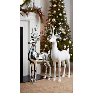 Escultura de Reno antiguo de gran tamaño para el hogar y el jardín, juego de estatuillas de Reno antiguo de latón decorativo para suministros de Navidad - Product Image 5