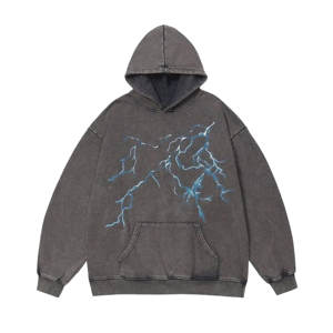 Venta al por mayor de alta calidad de peso pesado lavado sudaderas con capucha de gran tamaño de los hombres sueltos logotipo personalizado Sudadera con capucha unisex Vintage lavado con ácido Sudadera con capucha - Product Image 1