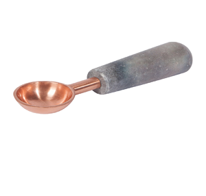 100% produit artisanal naturel Cuillère à café en cuivre et poignée de forme ronde en pierre grise à prix compétitif - Product Image 1