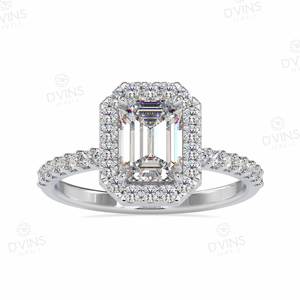 VS-Anillo de Compromiso de Diamante con Corte Esmeralda de 2 Quilates para Mujer, Oro Clásico de 14K/18K para Boda Certificada, Fiesta y Aniversario - Product Image 1