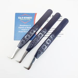 Pince à cils professionnelle à 90 degrés Outil d'extensions de cils en acier inoxydable Embouts de volume en fibre pointue - Product Image 4