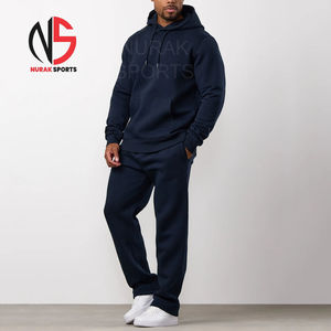 Plus Size Custom Logo Design <b>Navy</b> Hoodie & Straight Leg <b>Joggers</b> <b>Men</b> Tracksuit Cotton Fleece Baggy Jogging Suit <b>Men's</b> In 2026 - Product Image 1