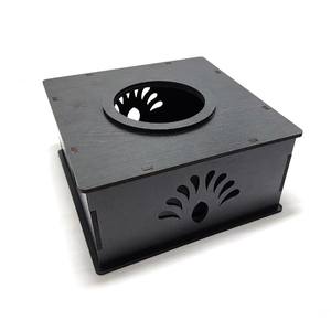 Décoration Noir Carré Boîte À Mouchoirs Porte-Serviettes En Bois Serviette En Tissu Porte-Papier Stand pour La Maison Cuisine À Manger - Product Image 2