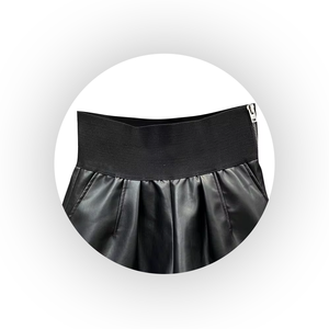 Pantalones cortos de cuero para mujer nuevos de fábrica con atractivo diseño transpirable de cintura elástica llegada al por mayor de Pakistán - Product Image 3