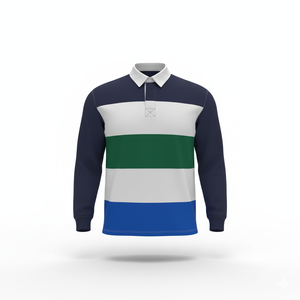 Camiseta de rugby unisex color block jersey de polo informal de manga larga para hombres y mujeres - Product Image 5