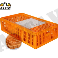 AYTAV Caisse de transport pour poulets à portes latérales supérieures de type H, en PE, capacité 12-16 poulets, résistance aux températures de -20°C à +80°C, longue durée de vie