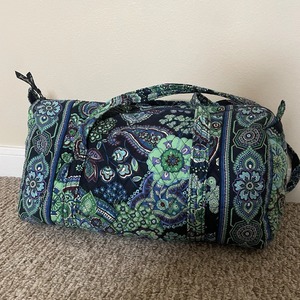 Bolsa de Viaje de Gran Capacidad, Deportiva, de Lujo, con Cremallera y Diseño Floral Verde/Azul, Resistente, Tipo Duffel, para Fin de Semana - Product Image 5