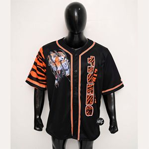 Nouveaux vêtements de sport hommes Logo broderie chemise de Baseball personnalisé rayure Sublimation gym travailler vêtements actifs respirant maillot de Baseball - Product Image 1