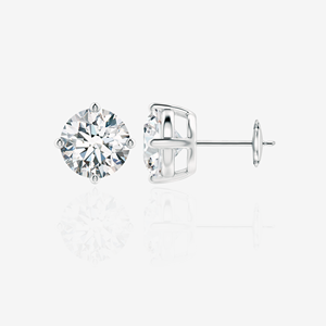 Boucles d'oreilles certifiées en or 14 carats avec diamant de laboratoire taille ronde – Bijoux de luxe en diamant - Product Image 4