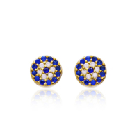 Boucles d'oreilles minimalistes turques en saphir et or rhodié, faites à la main en argent sterling 925, cadeau de mariage pour femme, bijoux d'anniversaire