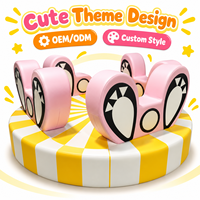 Manège pour enfants en cuir PU, couleurs pastel, équipement de jeu intérieur, siège de carrousel, ensembles de location pour fêtes en extérieur