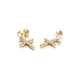 Boucles d'oreilles en argent sterling 925 de luxe rondes et brillantes en diamant Moissanite Style Hip Hop - Product Image 3