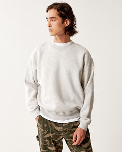 Sweat-shirt pull-over en coton épais pour hommes 6XL avec logo personnalisé 100% coton teint uni techniques de bouffée col rond pour l'hiver - Product Image 3