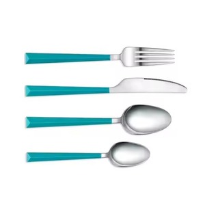 Juego de Cubiertos con Mango de Resina Azul para Decoración de Mesa en Bodas - Product Image 4