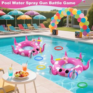 Bouée gonflable créative en forme de pieuvre pour enfants avec pistolet à eau, jouet de natation pour tout-petits de 3 à 12 ans, idéale pour les fêtes estivales en piscine et les activités de plein air - Product Image 6