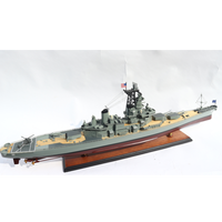Modèle de navire de guerre en bois artisanal USS NEW JERSEY (BB-62) pour la décoration et l'exposition, accessoire de jouet gonflable réaliste
