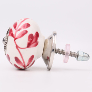 Boutons de tiroir en céramique rouge de qualité supérieure faits à la main commode armoire tire cuisine placard porte poignées en gros CK-401 - Product Image 5