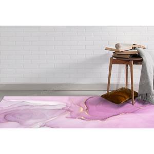 Tapis imprimé : Tapis de cuisine moderne de luxe en tons de marbre rose antidérapant, décoration intérieure, tapis fin non tissé - Product Image 4