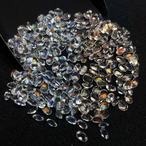 Piedra Lunar Arcoíris de Madagascar Natural de Buena Calidad, Corte Ovalado, Gema Suelta de 3*4-3*5 MM, Piedra Lunar para Joyería - Product Image 4