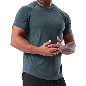 MOQ bajo 100% algodón liso de talla grande camisetas para hombres/Top Trending diseño liso cuello redondo hombres camiseta para la venta