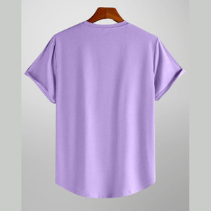 2026 New <b>Men's</b> Streetwear Drop Shoulder Tee <b>Shirt</b> Nylon Spandex Longer Drop Curved Hem <b>Muscle</b> Slim <b>Fitted</b> Gym <b>T</b> <b>Shirt</b> Printed - Product Image 2