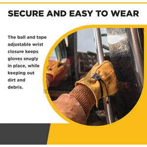 ถุงมือหนังสำหรับผู้ชายพร้อมที่ปิดข้อมือปรับได้ทนทานงานประดิษฐ์ทำด้วยตัวเองถุงมือรถจักรยานยนต์ถุงมือขนาดใหญ่ - Product Image 6