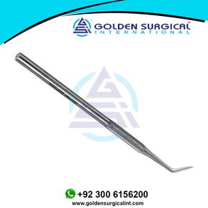 Micro-sonde incurvée à 45 degrés à pointe fine #6, acier inoxydable 5.5 "(14cm) ensemble d'instruments chirurgicaux dentaires à une extrémité - Product Image 2