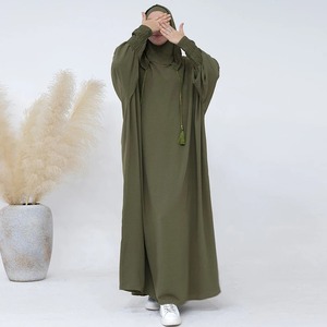 ชุดเดรสมุสลิมมีฮู้ดทรงหลวมสำหรับผู้หญิง, ชุดเดรสแขนยาวผ้าคอตตอนมุสลิม - Product Image 6