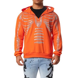 Sweat à capuche en coton éponge français surdimensionné 100% coton doux et résistant pour hommes 400 gsm 3D Puff Letter Print full zip up Puff Print Hoodie - Product Image 5