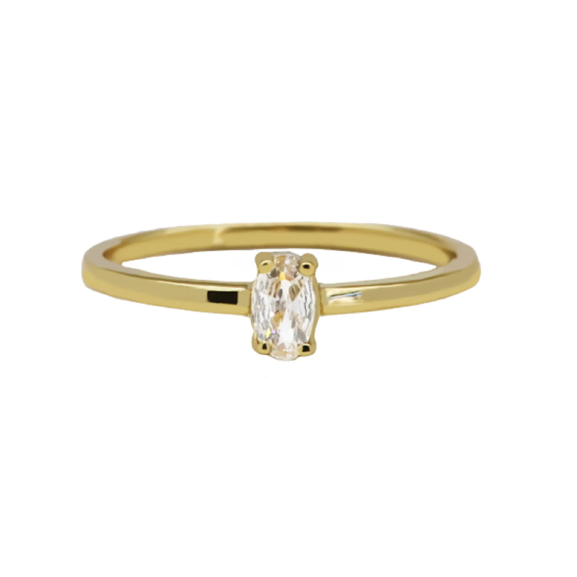Anel de prata esterlina 925 oval Moissanite banhado a ouro com diamantes para mulheres joias finas joia artesanal solitária